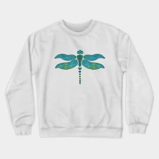 Teal Green Blue Boho Dragonfly Crewneck Sweatshirt